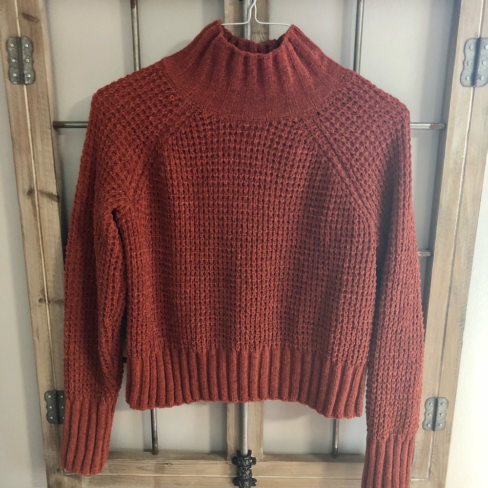 Cropped Sweater, Burnt Orange Size Large